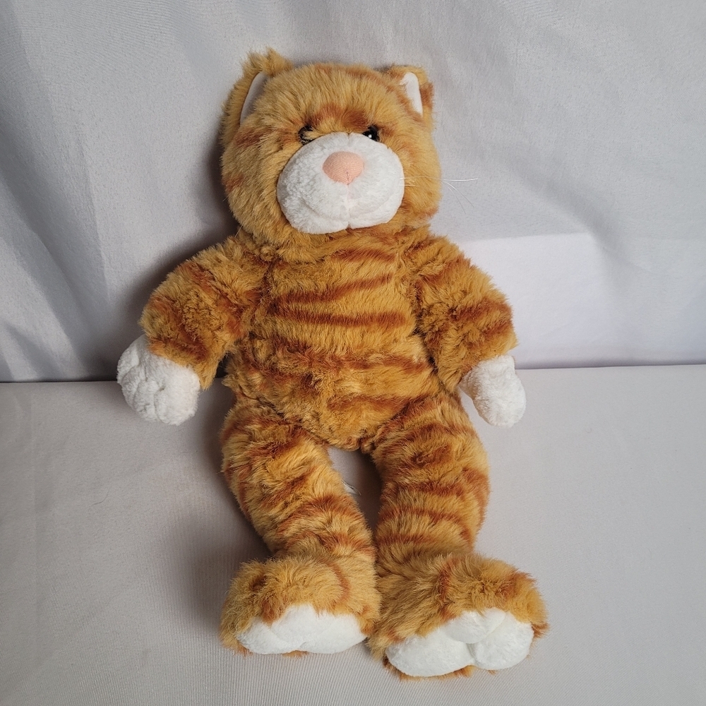 BAB Build A Bear Orange Striped Tabby Cat Plush Stuffed Animal 16"